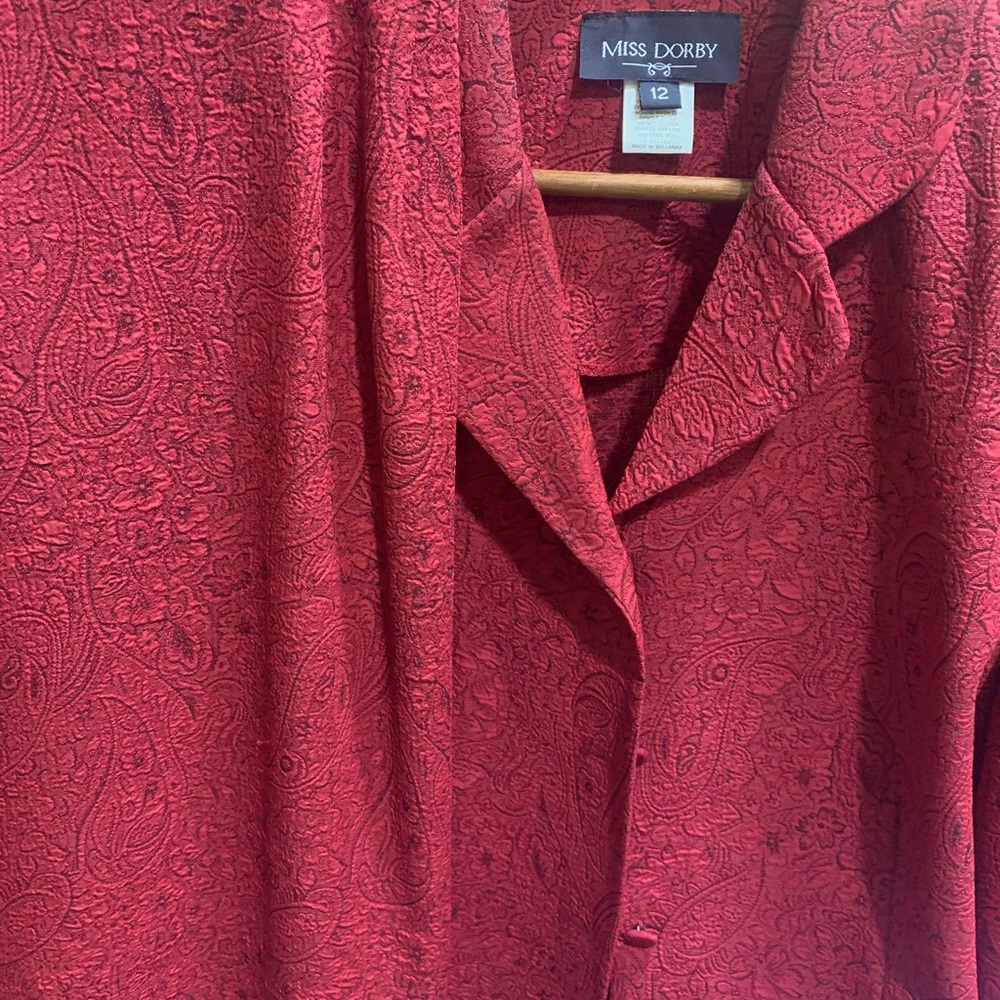 Red blazer and skirt  made by Miss Dorby it’s a size 12